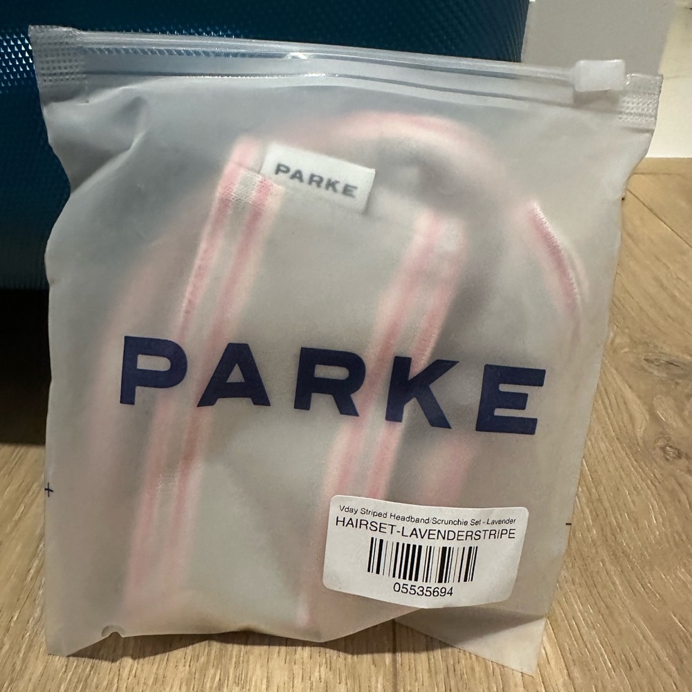 Parke lavender stripe headband and scrunchie set